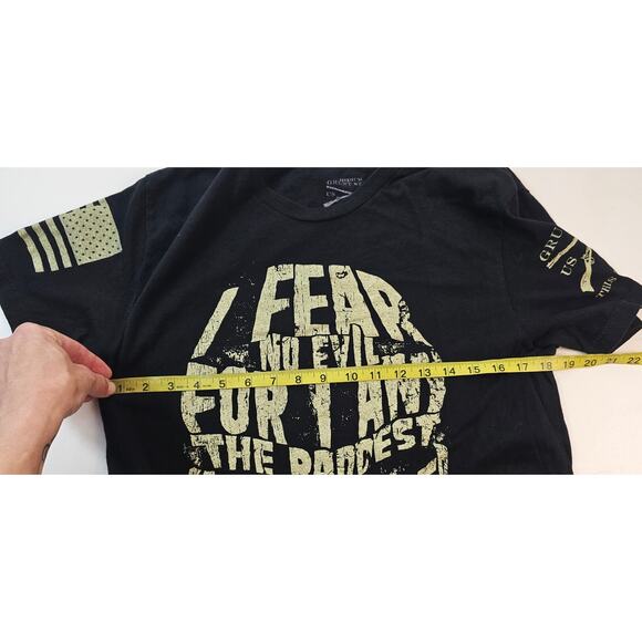 I fear no evil because I'm the baddest grunge 1st ammendment shirt grunt style M - Picture 3 of 4